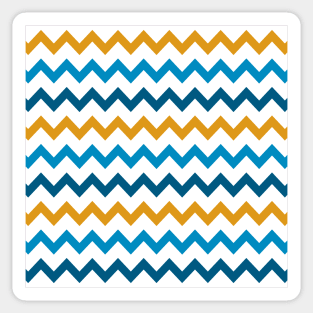 Goldenrod, Cerulean, Aegean Blue Chevron Sticker